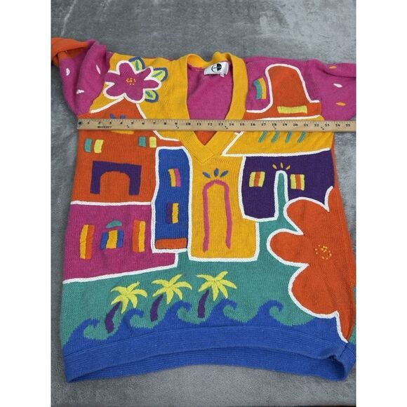 Vintage 90s Knit Pullover Sweater Women's Size Medium Pink - Picture 6 of 9